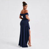 Off Shoulder Split Maxi Dress