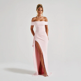 Off Shoulder Split Maxi Dress