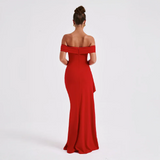 Off Shoulder Split Maxi Dress