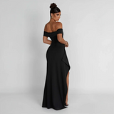 Off Shoulder Split Maxi Dress
