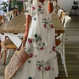 Floral Button Front Midi Dress