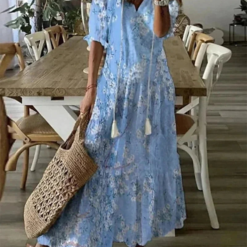 Floral Button Front Midi Dress