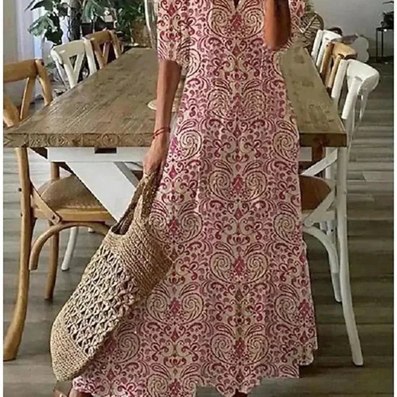 Floral Button Front Midi Dress