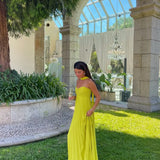 Off Shoulder Pleated Maxi Dress