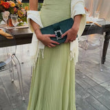 Strapless Pleated Maxi Dress
