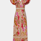 Floral Flutter Sleeve Maxi Dress