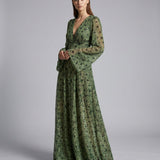 Printed Long Sleeve Maxi Dress