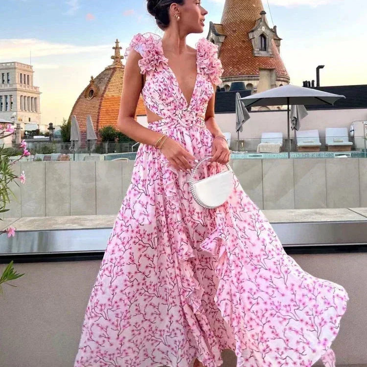 Floral Ruffle Maxi Dress