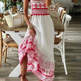 Embroidered Sleeveless Maxi Dress