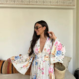 Floral Long Sleeve Maxi Kimono