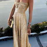 Strapless Sequin Mermaid Maxi Dress