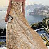 Strapless Sequin Mermaid Maxi Dress