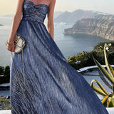 Strapless Sequin Mermaid Maxi Dress