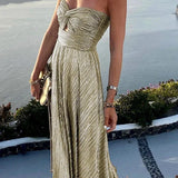 Strapless Sequin Mermaid Maxi Dress
