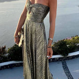 Strapless Sequin Mermaid Maxi Dress