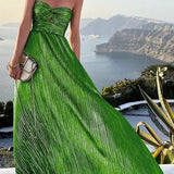 Strapless Sequin Mermaid Maxi Dress