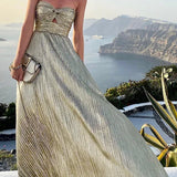 Strapless Sequin Mermaid Maxi Dress
