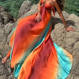 Printed Bandeau Maxi Dress