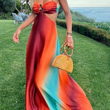 Printed Bandeau Maxi Dress