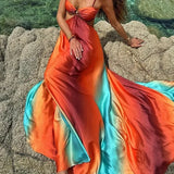 Printed Bandeau Maxi Dress