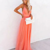 Cross Back Pleated Maxi Dress