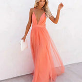 Cross Back Pleated Maxi Dress