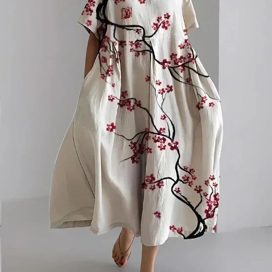 Printed Oversized Midi Dress