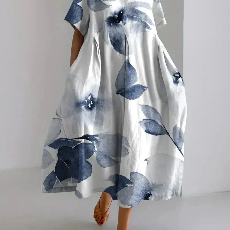 Printed Oversized Midi Dress