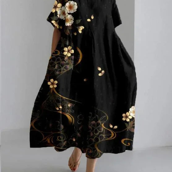 Printed Oversized Midi Dress