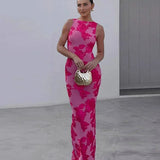 Floral Sleeveless Bodycon Maxi Dress