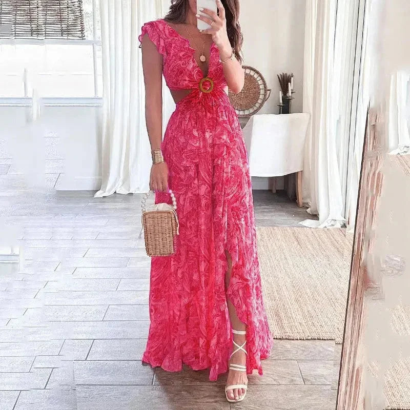 Floral Ruffle Maxi Dress