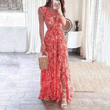 Floral Ruffle Maxi Dress