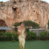 Strapless Satin Maxi Dress