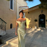 Strapless Satin Maxi Dress