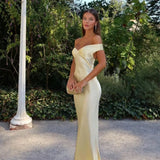 Strapless Satin Maxi Dress