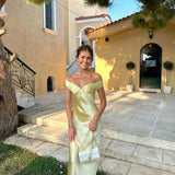 Strapless Satin Maxi Dress