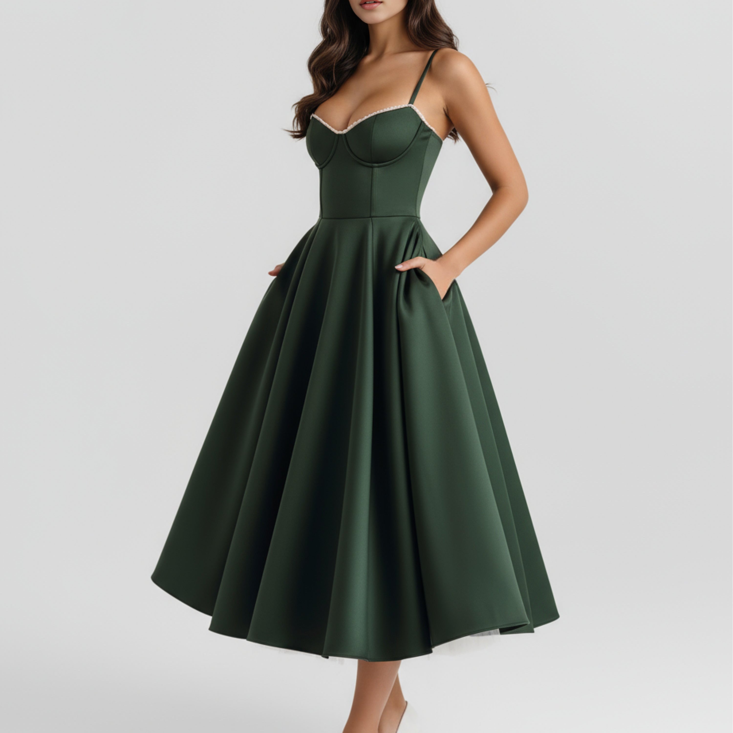Spaghetti Strap Midi Dress