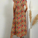 Printed Sleeveless Midi Dress