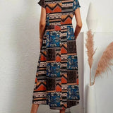 Printed Sleeveless Midi Dress