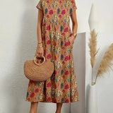 Printed Sleeveless Midi Dress
