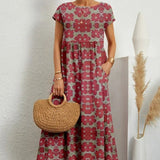 Printed Sleeveless Midi Dress
