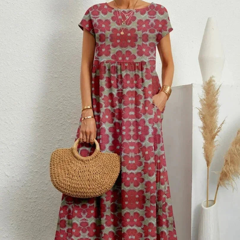 Printed Sleeveless Midi Dress