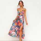 Floral Tie Front Maxi Dress