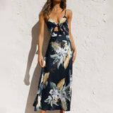Floral Tie Front Maxi Dress