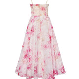 Strapless Floral Midi Dress