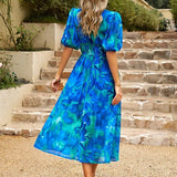 Floral V-Neck Midi Dress