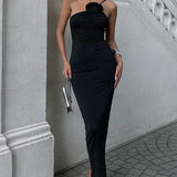 One Shoulder Bodycon Midi Dress