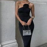 One Shoulder Bodycon Midi Dress