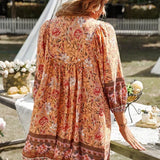 Printed V-Neck Tunic Mini Dress