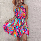 Printed Halter Mini Dress